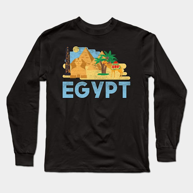 Ancient Egypt Retro Egyptian Long Sleeve T-Shirt by shirtsyoulike